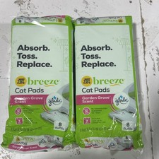 2 Pack Tidy Cats Breeze Garden Grove Scent 8 Refill Cat Pads - 16 PADS TOTAL