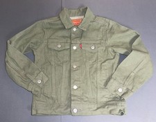 Levis Strauss Green Cotton Denim Trucker Jacket Tag  Buttons-Youth Medium 10-12