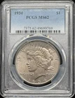 1934 Peace Silver Dollar PCGS MS-62