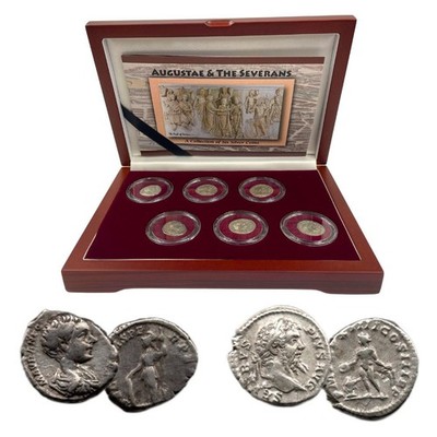 Set of Three Silver Coins Severan Dynasty Display Box Included