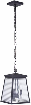 ZA4111-MN Armstrong Shiplap Inspired Horizontal Ribbed Clear Glass Pendant, 3-Li