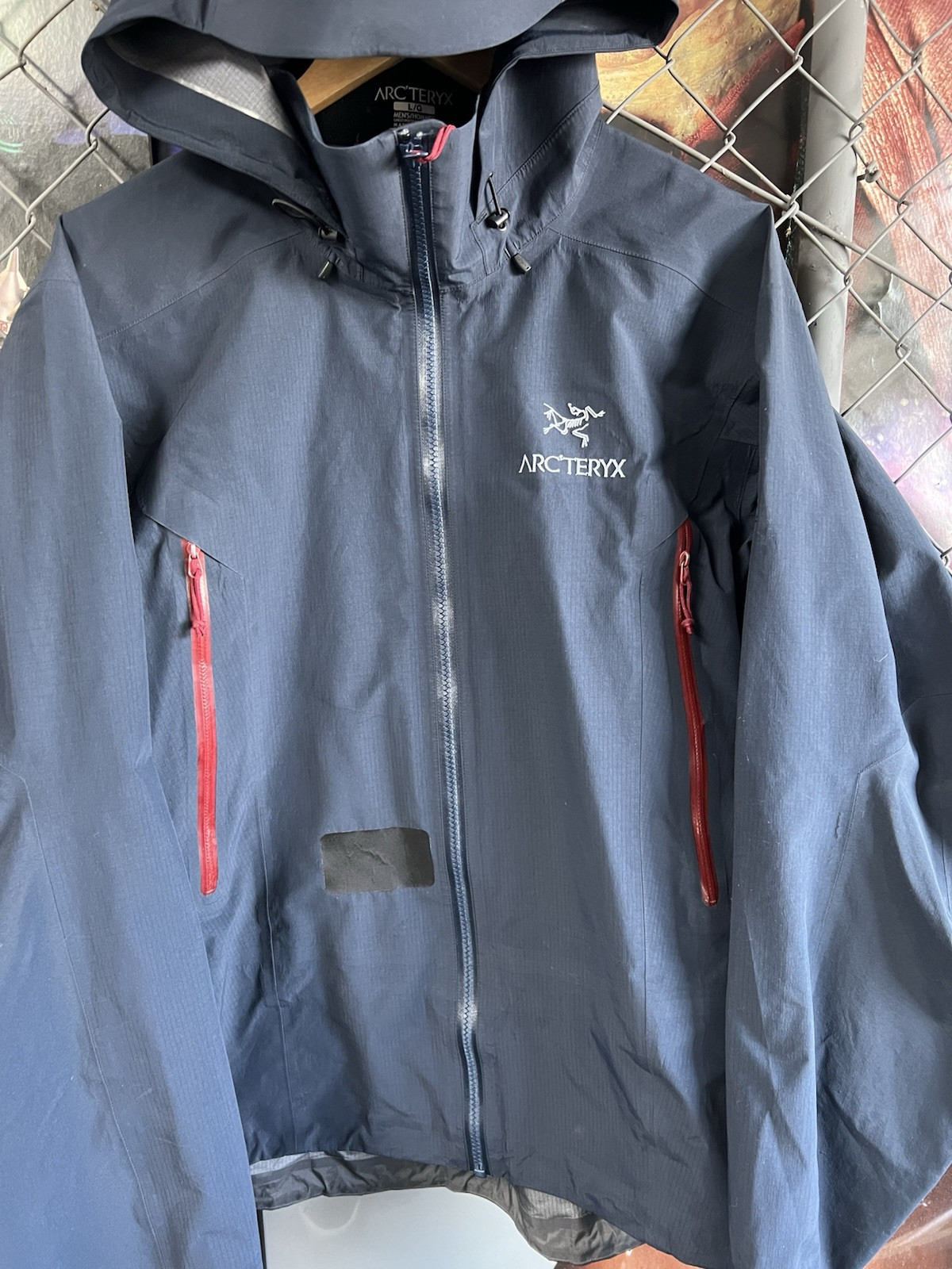 ARC'TERYX Arcteryx Parka Giacca Uomo Taglia L Blu Zaffiro Gore Tex Large Parka Riparazione
