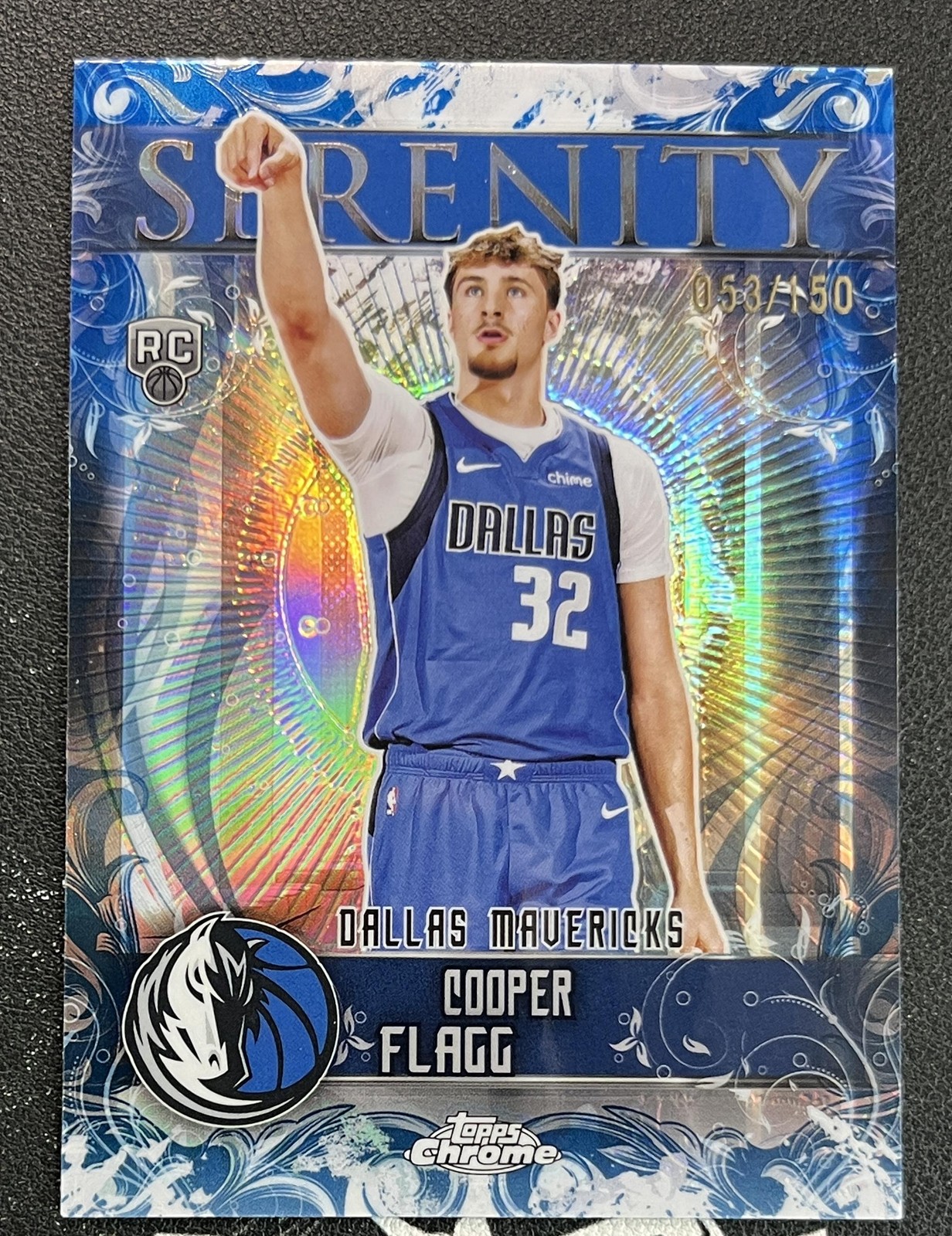 2025-26 Topps Chrome Cooper Flagg RC Rookie Serenity Blue /150