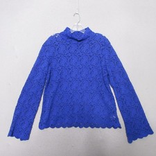 Vintage Metrostyle Top XL Blue Lace Semi Sheer Whimsigoth Y2K Fairy Coquette