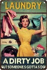 Laundry Room Vintage  A Dirty Job Tin Metal Signs Home Décor Retro Woman Poster