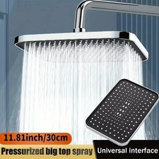 14 Inch High Pressure Rain Shower Head Large Flow Rainfall 360° Swivel Bathroom