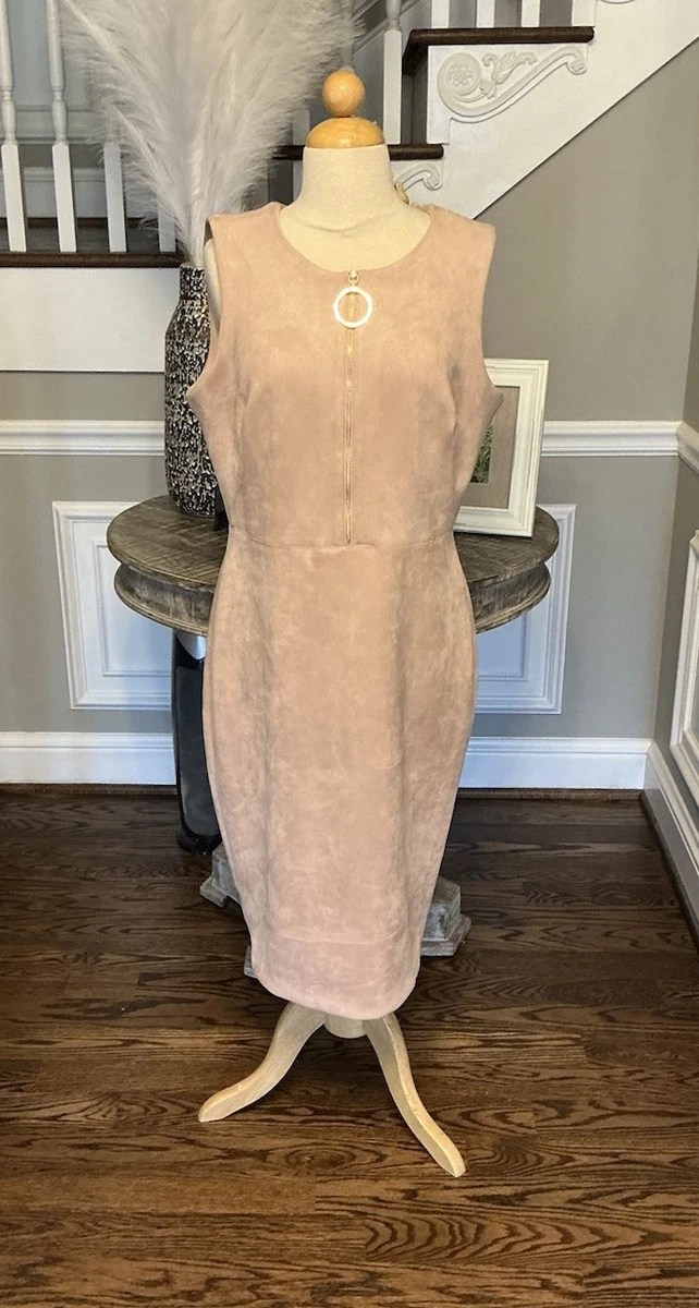 chinese dress ladies Calvin Klein Women's Dress Plus Sheath Faux Suede Green 16W at Amazon  Women's Clothing store
