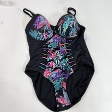 Swimsuits For All One Piece Swimsuit Womens 22 Floral Padded Cups Strappy New