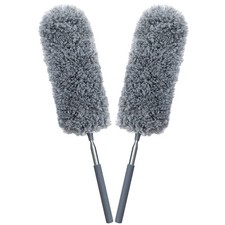 2 Pack Mini Microfiber Feather Duster for Cleaning, with Extendable Pole, Hand W