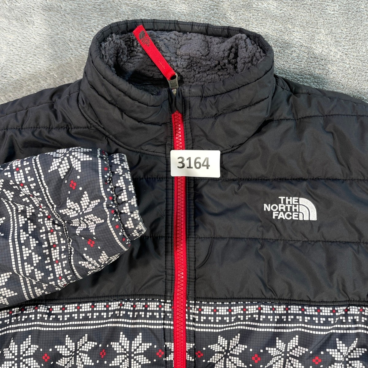 The North Face Reversible Puffer Fleece Jacket Kids XL Black