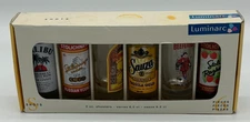 Luminarc Shot Glass Set of 6 Liquor Logo Glasses 2 oz Shooters Vintage Box