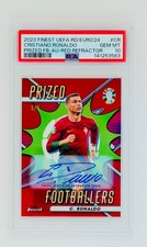 2023 FINEST UEFA RD EURO AUTO-RED REFRACTOR CRISTIANO RONALDO 5/5 PSA 10