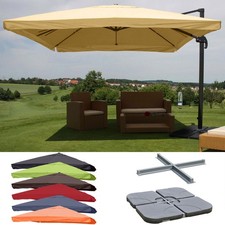 Gastronomie-Luxus-Ampelschirm HWC, Sonnenschirm &Oslash; 4,30 m - 3x3 m, Flap