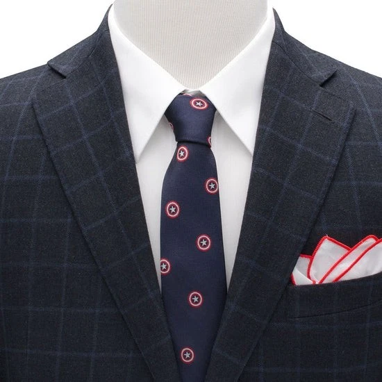 Corbata para hombre Marvel Capitán América azul marino Foto 2 de 4