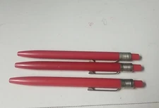 3 Vintage U.S. Government Mechanical Red Wax Pencils 2 Scripto 1 Skilcraft