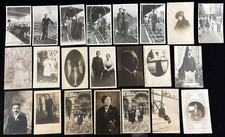 22 RPPC Postcards Featuring People Adults and...