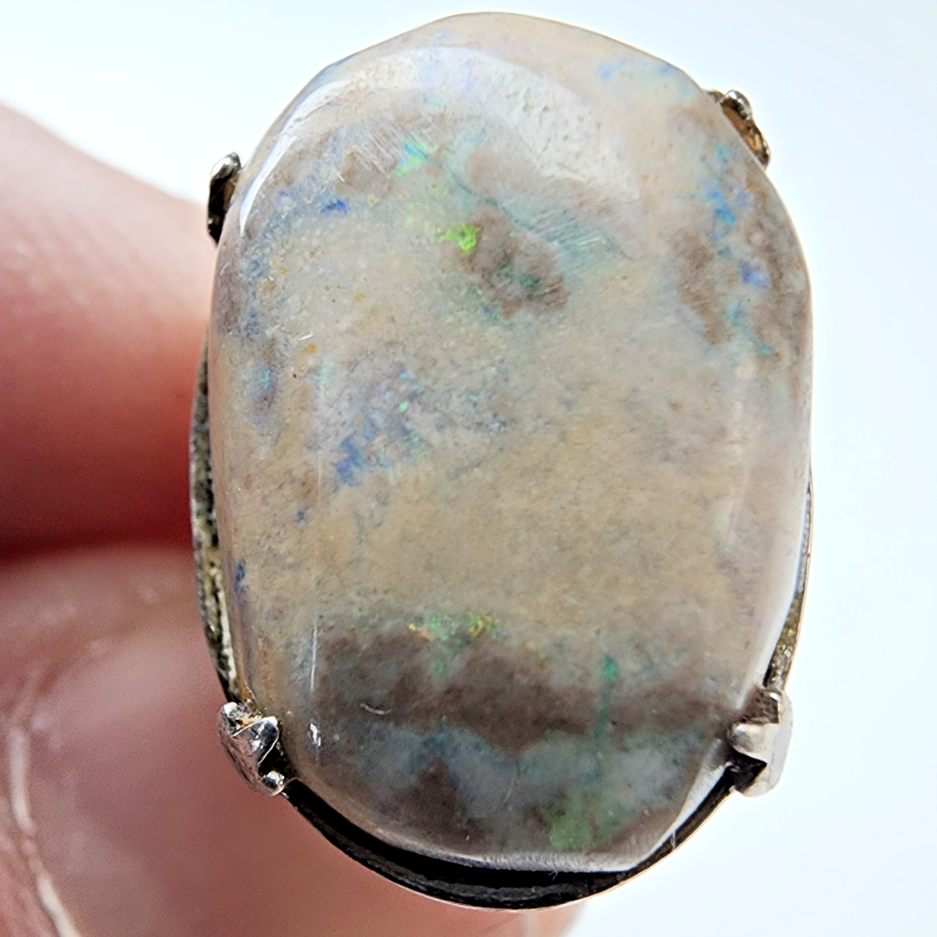 Boulder Opal Adjustable Size Ring Sterling Silver… - image 3