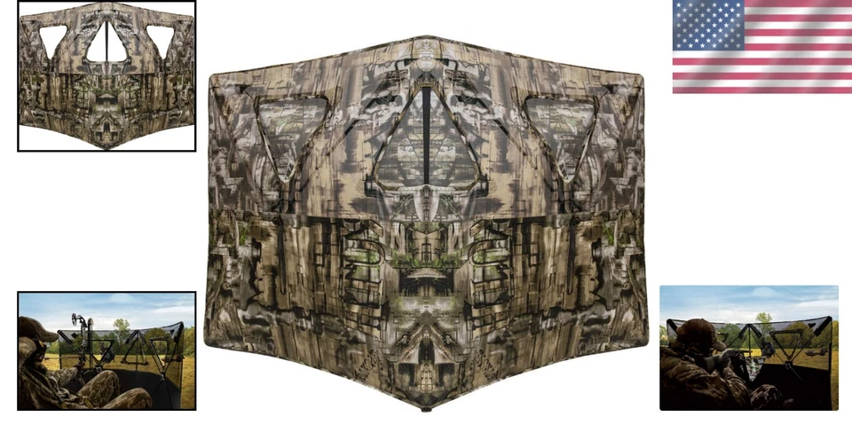 Lightweight Camo Hunting Blind with 3 Shooting Windows for Maximum Stealth - Image 2 of 4