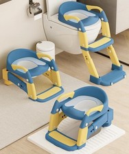 3-in-1 Toddler Potty Training Toilet Seat with Foldable Ladder   Adjustable Todd