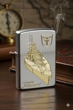 Zippo Feuerzeug Schlachtschiff Bismarck - Diamantgravur - Deutsche Marine WK2