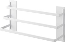 Yamazaki Magnetic towel hanger in front of the washing machine 3 rows white