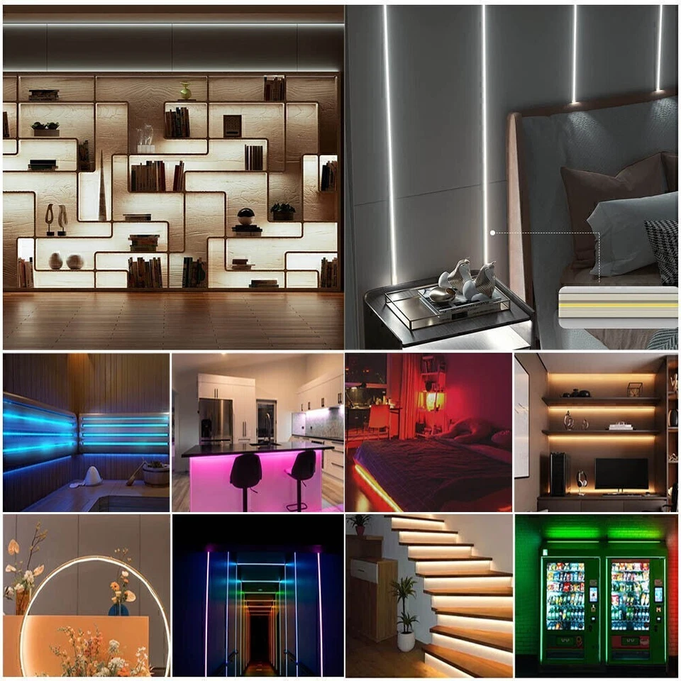 1-5m/16Ft COB LED Strip 2.7mm Width 480LED/m Flexible High Bright Tape Light DIY - Image 4 of 4