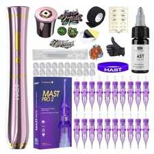 Mast Tattoo P40 Cordless Tattoo Gun Machine Kit Pink