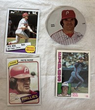1980 Topps Baseball Cards and Collector Button! Pete Rose Fans Unite!