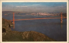 Golden Gate Bridge San Francisco California vintage postcard w223