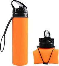 Collapsible Water Bottles Travel Water Bottle Portable Hiking Water – Orange