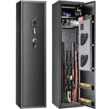 Uimoso Gun Safe Rifle Safe with Key & Digital Keypad Lock for 7-8 Rifles