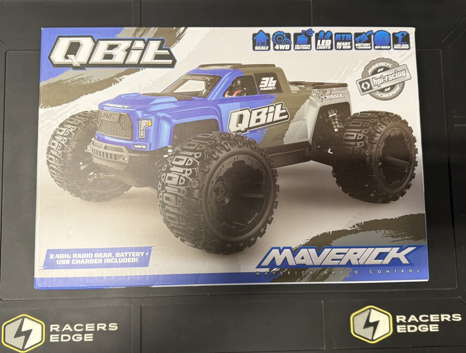 Maverick QBit MT 1/16 4WD RTR Brushed Monster Truck Blue MVK