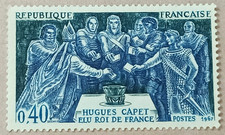 6B-Timbre France YT  1537 neuf **  année 1967 "Hugues Capet"