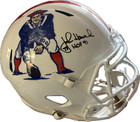 John Hannah Signed Patriots Riddell Full Size Speed Rep Helmet w/HOF'91  — photo 1