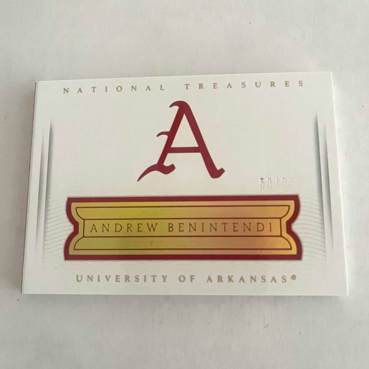2015 Panini National Treasures Andrew Benintendi Auto Nameplate Booklet /99