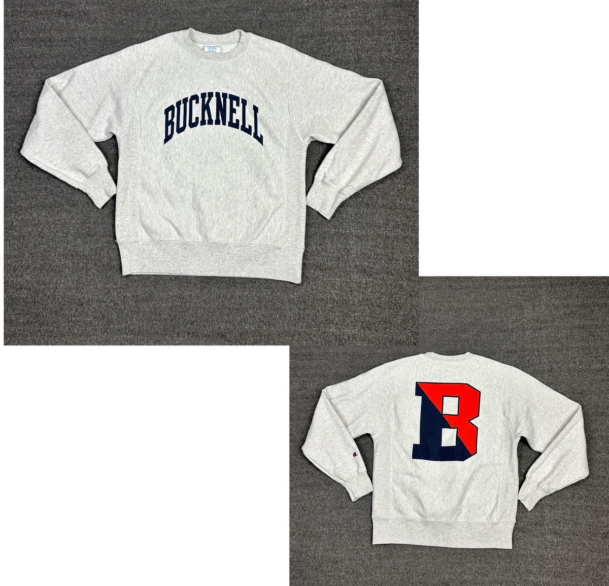 Vintage Champion Bucknell Reverse Weave Adult Gray Sweatshirt 