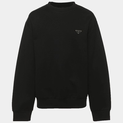 Prada Black Jersey and Nylon Triangle ReNylon Sweater S