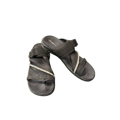 Merrell floatmax Terran 4 post black thong sandals women s size 9