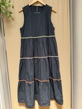 Madewell Rickrack Cattail Tiered Midi Dress Sz L Boho Cottagecore Momcore Preppy