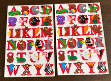 2 Sheets Vtg and Rare Sandylion ALAPHBET with ANIMALS Maxi Sticker Sheets New