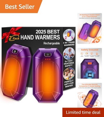 Ergonomic Electric Hand Warmers - Dual-Function Rechargeable Pocket Heater Set
