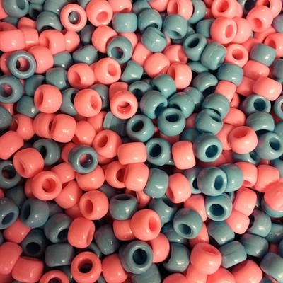 100 Baby Mix Blickdicht Perlen Pony Perlen 9x6mm Fassform Kunststoffperlen