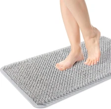 Yolife Shower Foot Scrubber Mat, 25.6 x 13.4 (Rectangular), Light Grey 