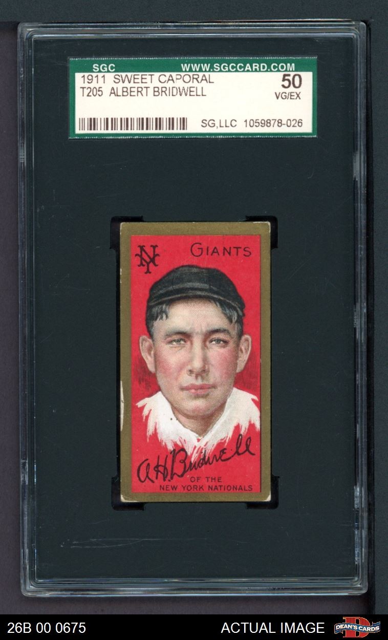 1911 T205 Al Bridwell Giants SGC 4 - VG/EX