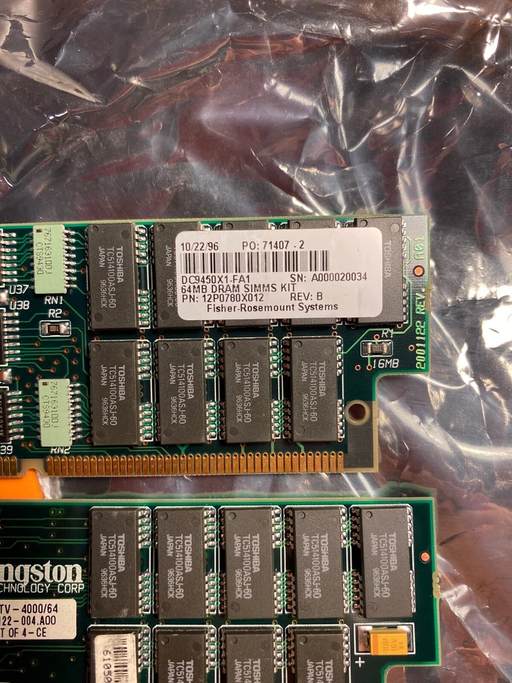 64MB 4x16MB DRAM SIMM KIT Rosemount Systems 12P0780X012 - Image 2 of 3