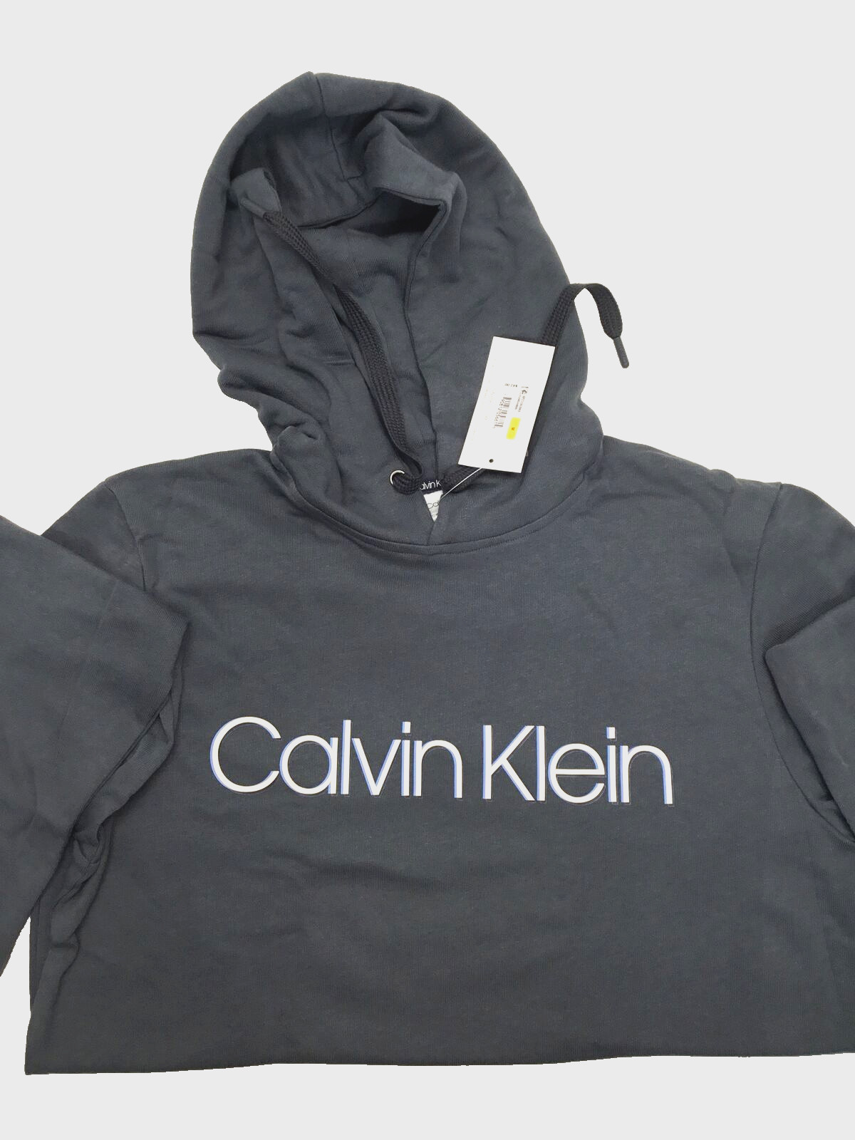 Пуловер Calvin Klein с капюшоном и накладным карманом на шнурке Серый средний размер 7390₽