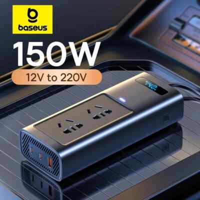150W Car Inverter DC 12V to AC 220V Auto Power Inversor USB Type C Fast Charger