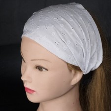 Broderie Inglés 100% Tela Algodón Cabeza Cabello Bufanda Banda Quimio Desgaste