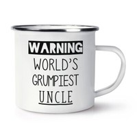 "Warnung World's Grumpiest Onkel Emaille Becher Tasse MüRrisch Toll Best Family \""