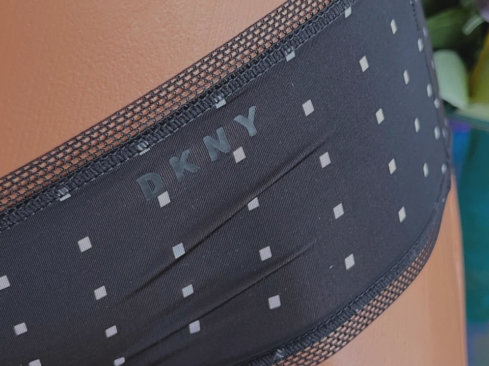 Bragas de bikini 624 DKNY pequeñas negras a lunares suaves sedosas con ribete de encaje #DK5003 Foto 3 de 4